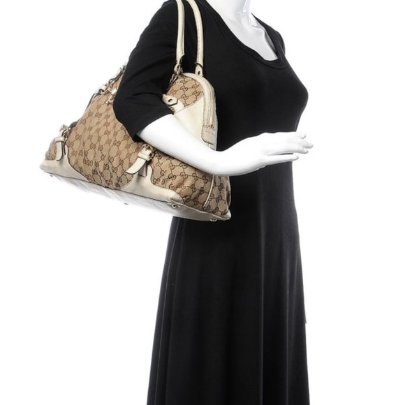 Gucci Monogram Horsebit NailBoston Off White - Picture 2 of 13